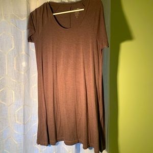 Light brown natural life short sleeved swinging dress small
